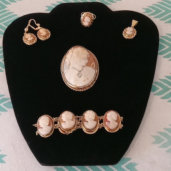 Cameo 14kt Gold Set New - Picture 3 of 4